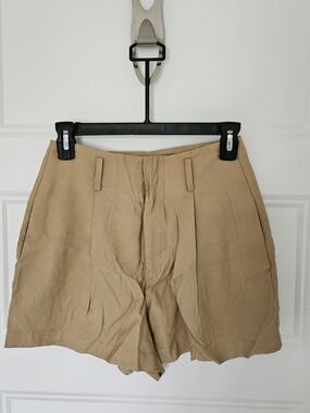 Forever 21 Tan Flat-Front Tailored Shorts